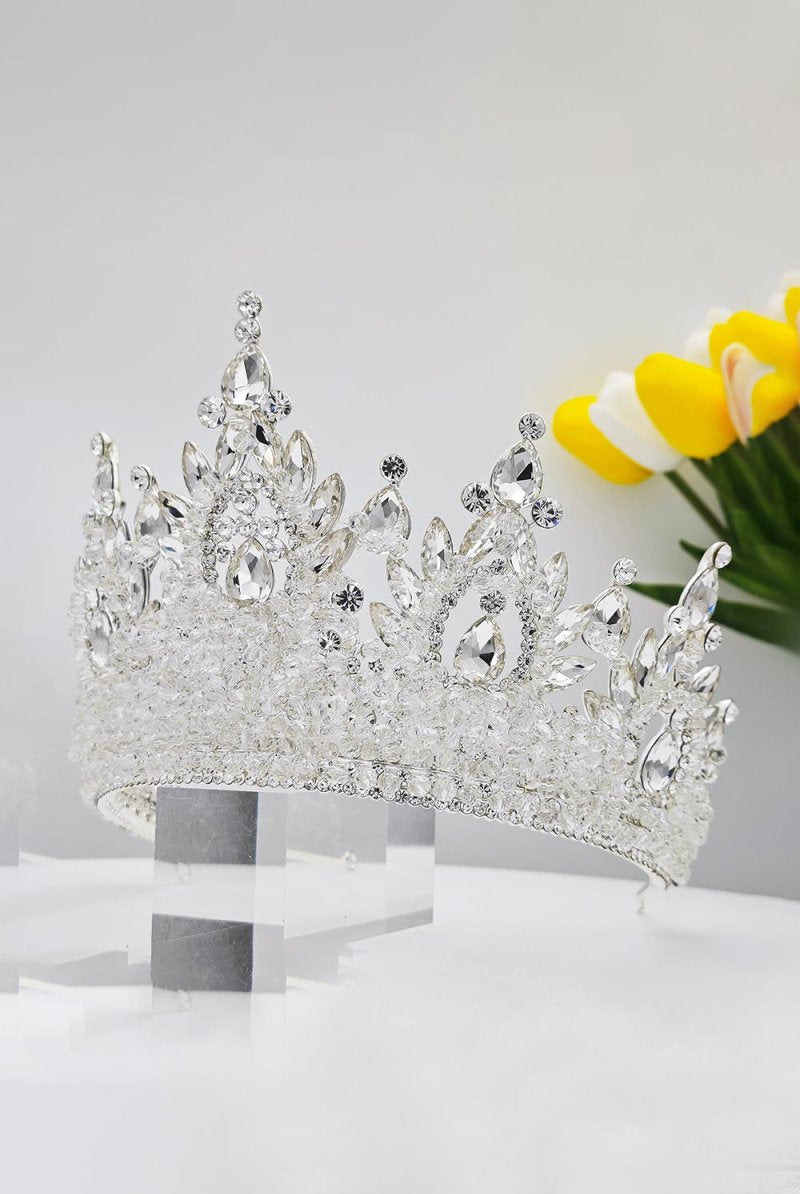 Pink Rhinestone Queen Tiara - KissProm