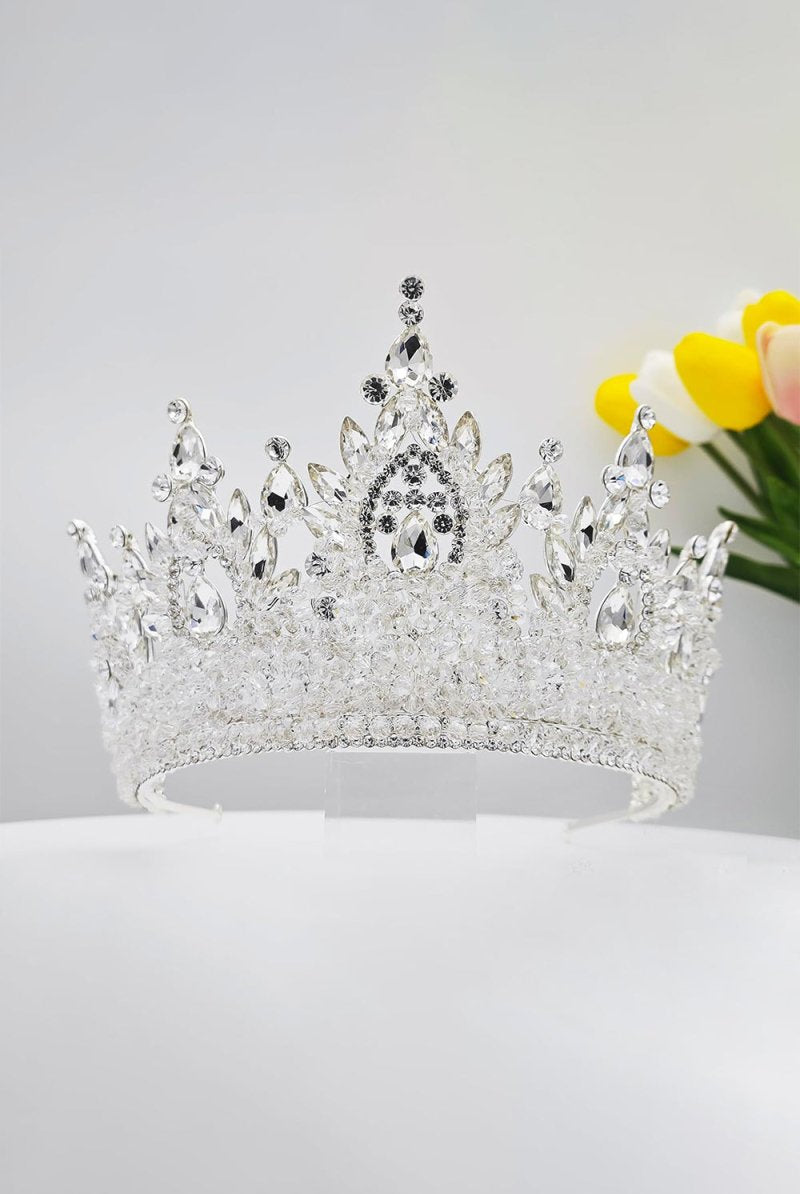 Pink Rhinestone Queen Tiara - KissProm