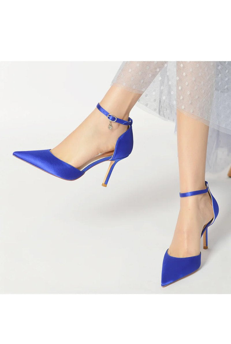 Pointed Toe Ankle Strap High Heels Shoes - KissProm