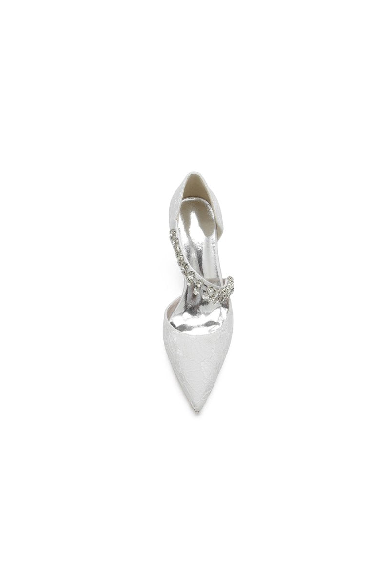 Pointed Toe Crystal Strap Heels - KissProm