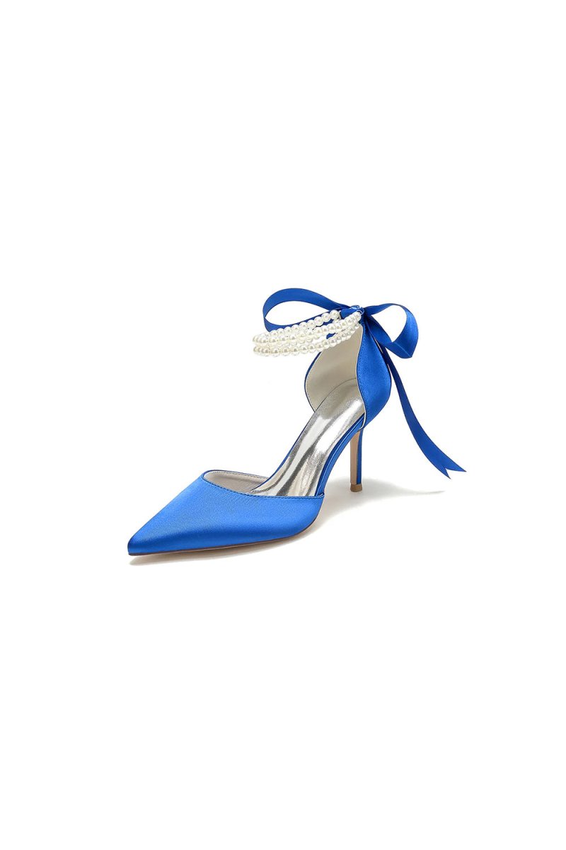 Pointed Toe Party Shoes with Ribbon Tie - KissProm