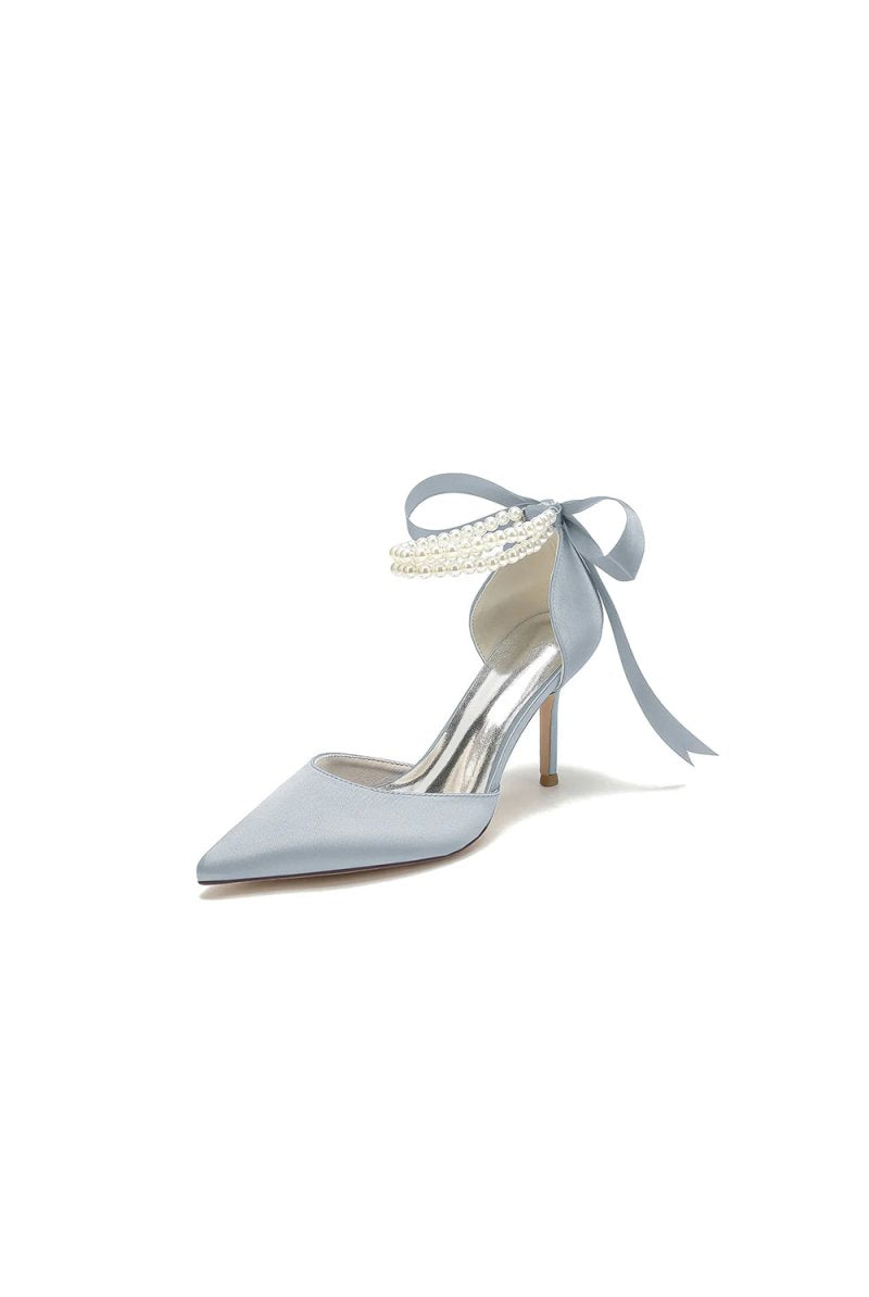 Pointed Toe Party Shoes with Ribbon Tie - KissProm