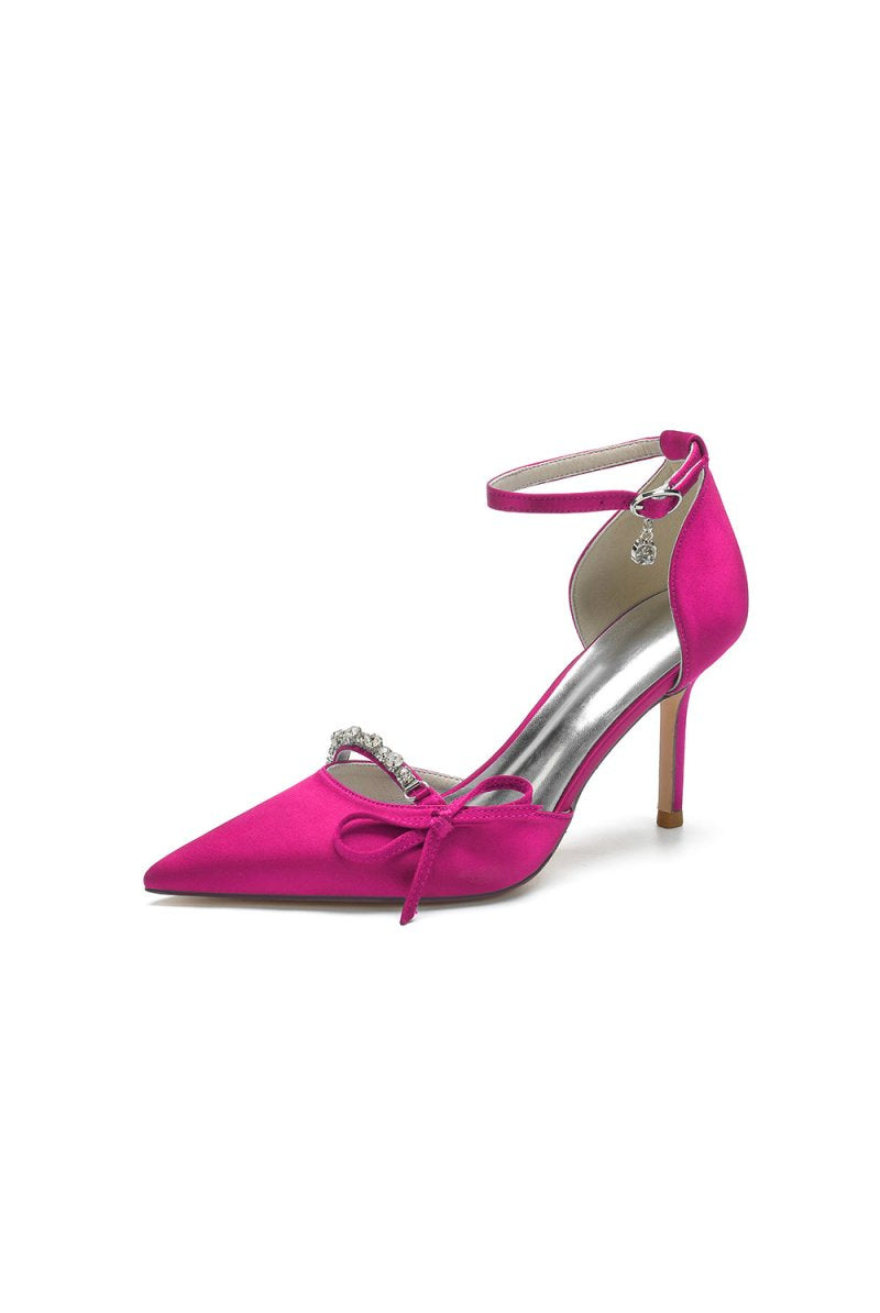 Pointed Toe Party Heels with Bow - KissProm