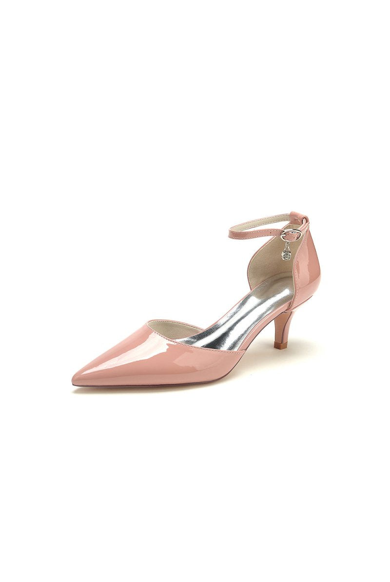 Pointed Toe Wedding High Heels with Ankle Strap - KissProm