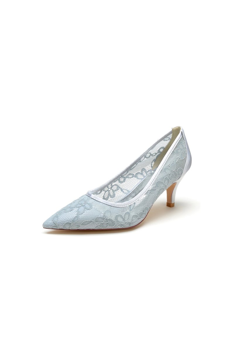 Lace Pointed Toe Wedding Stiletto Heels - KissProm
