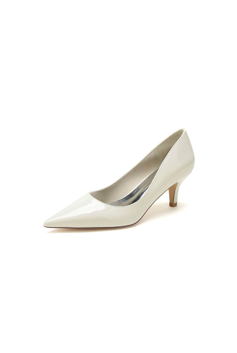 Pointed Toe Wedding Shoes with Patent Leather - KissProm