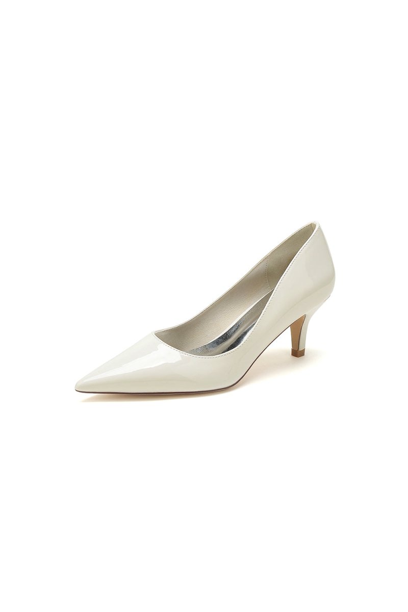 Pointed Toe Wedding Shoes with Patent Leather - KissProm