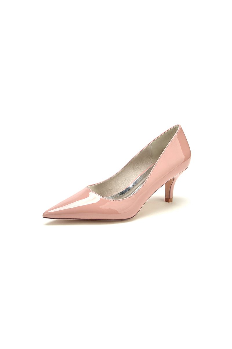 Pointed Toe Wedding Shoes with Patent Leather - KissProm
