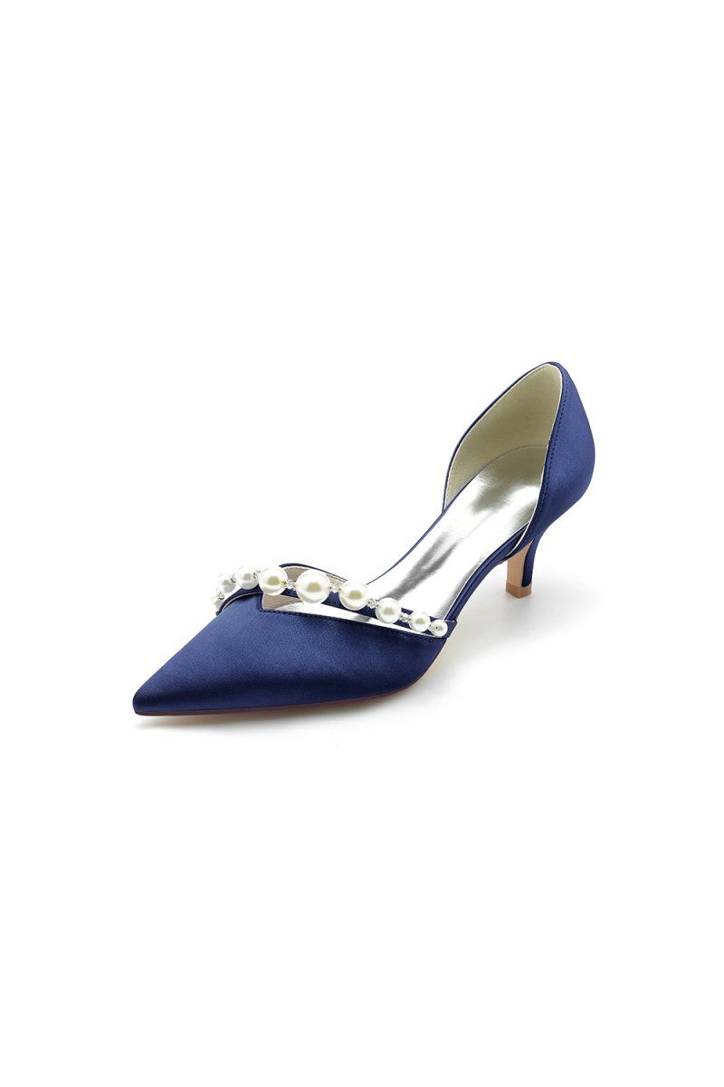 Pearl Pointed Toe Stiletto Heels - KissProm