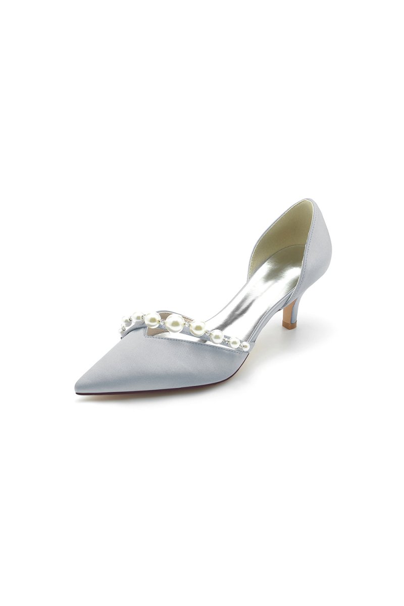 Pearl Pointed Toe Stiletto Heels - KissProm