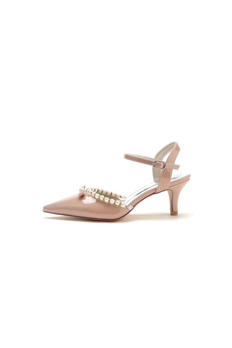 Pointed Toe Wedding Shoes with Pearl - KissProm