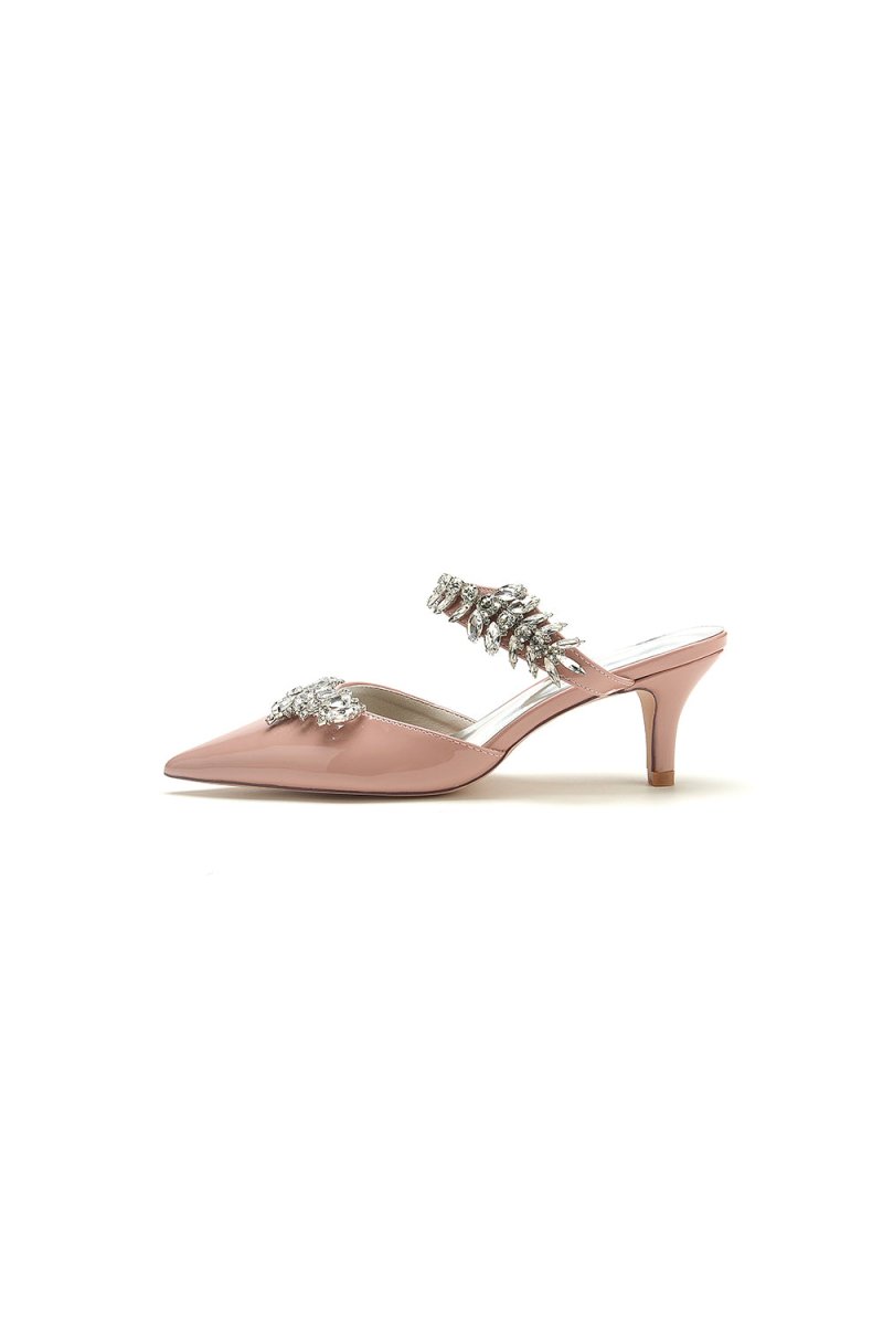 Rhinestone Pointed Toe Wedding Stiletto Heels - KissProm