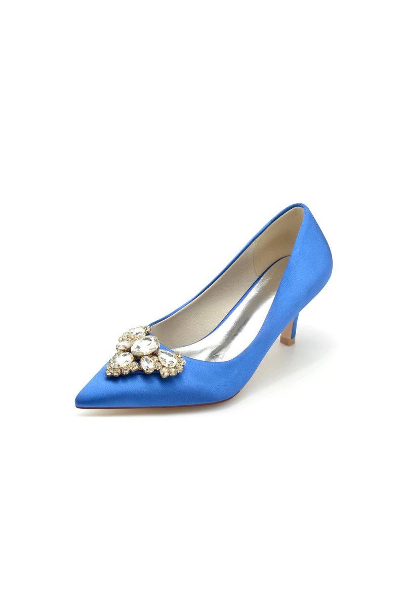Pointed Toe Stiletto Heels with Rhinestone - KissProm