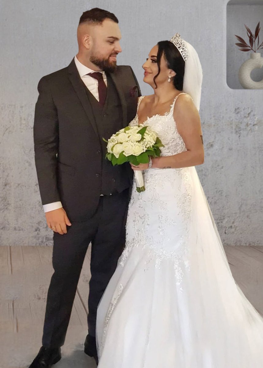 Mermaid Long Mermaid Lace Wedding Dresses Tulle Straps with Appliques