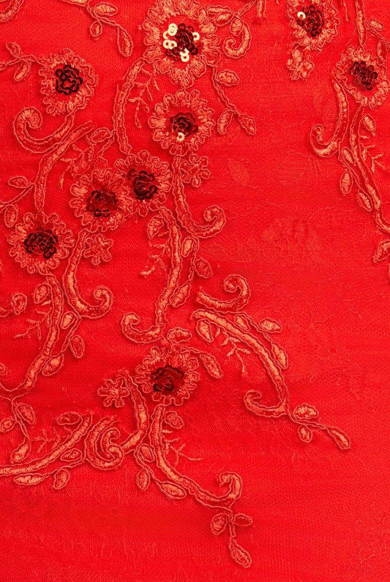 Scarlett | Red Sheath Beaded Flowers Homecoming Dress