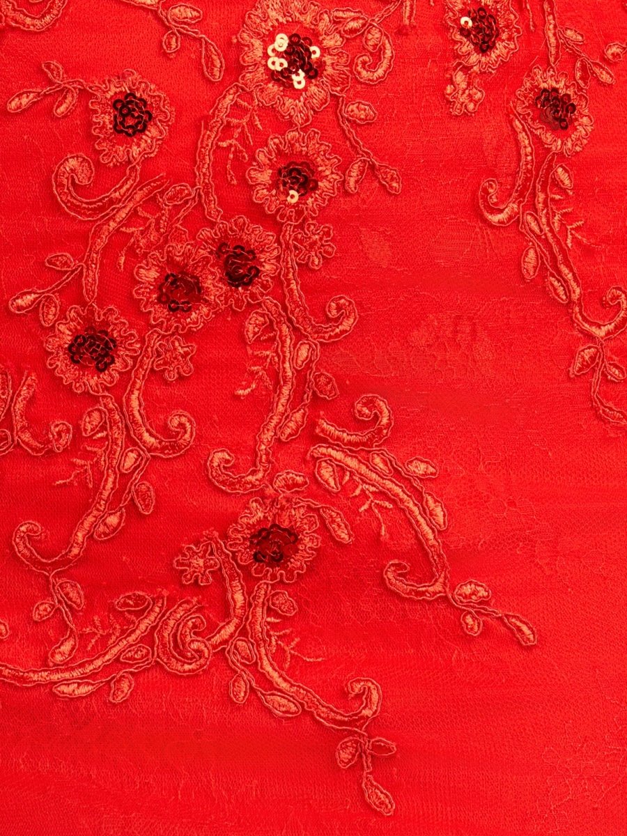 Scarlett | Red Sheath Beaded Flowers Homecoming Dress