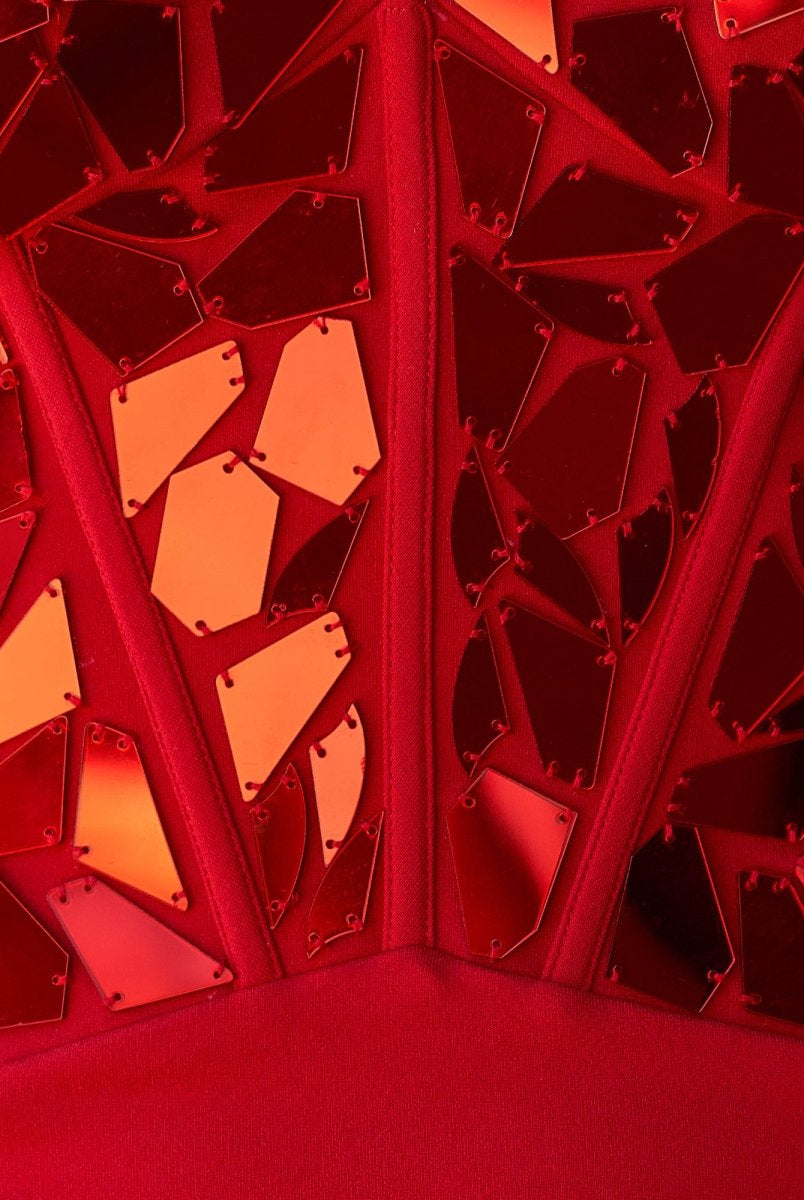 Pippa | Red Sweetheart Short Homecoming Dress with Cut Glass Mirrors