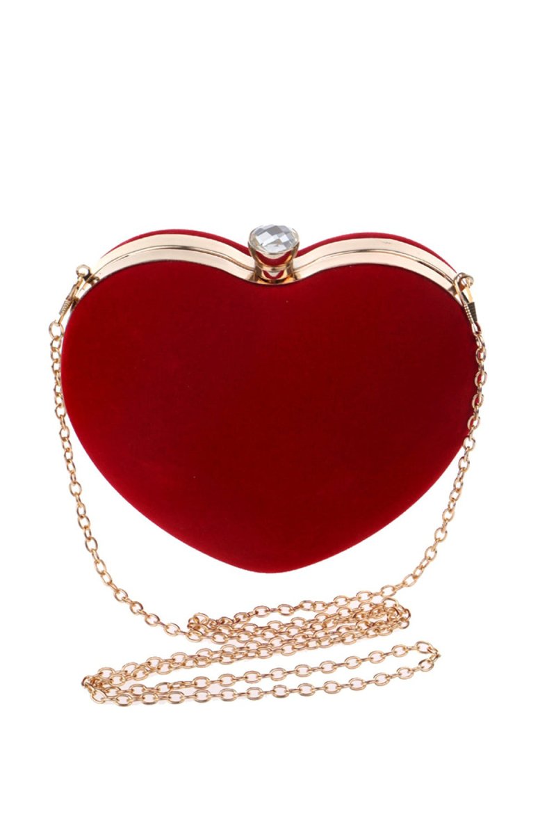 Red Velvet Heart Handbag - KissProm