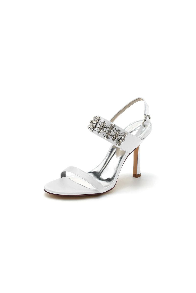 Rhinestone Beaded Ankle Straps Party Shoes - KissProm