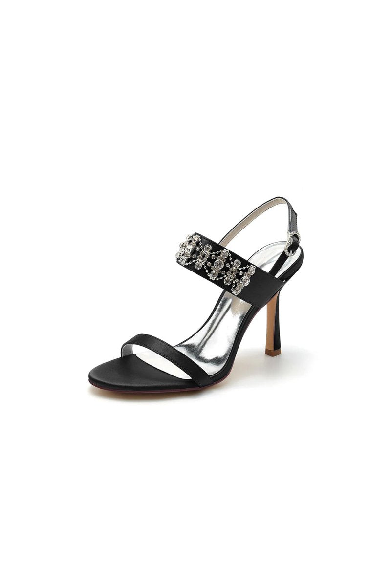 Rhinestone Beaded Ankle Straps Party Shoes - KissProm