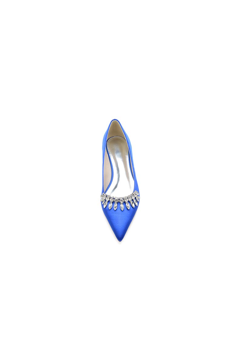 Rhinestone Cocktail Pointed Toe Flats - KissProm