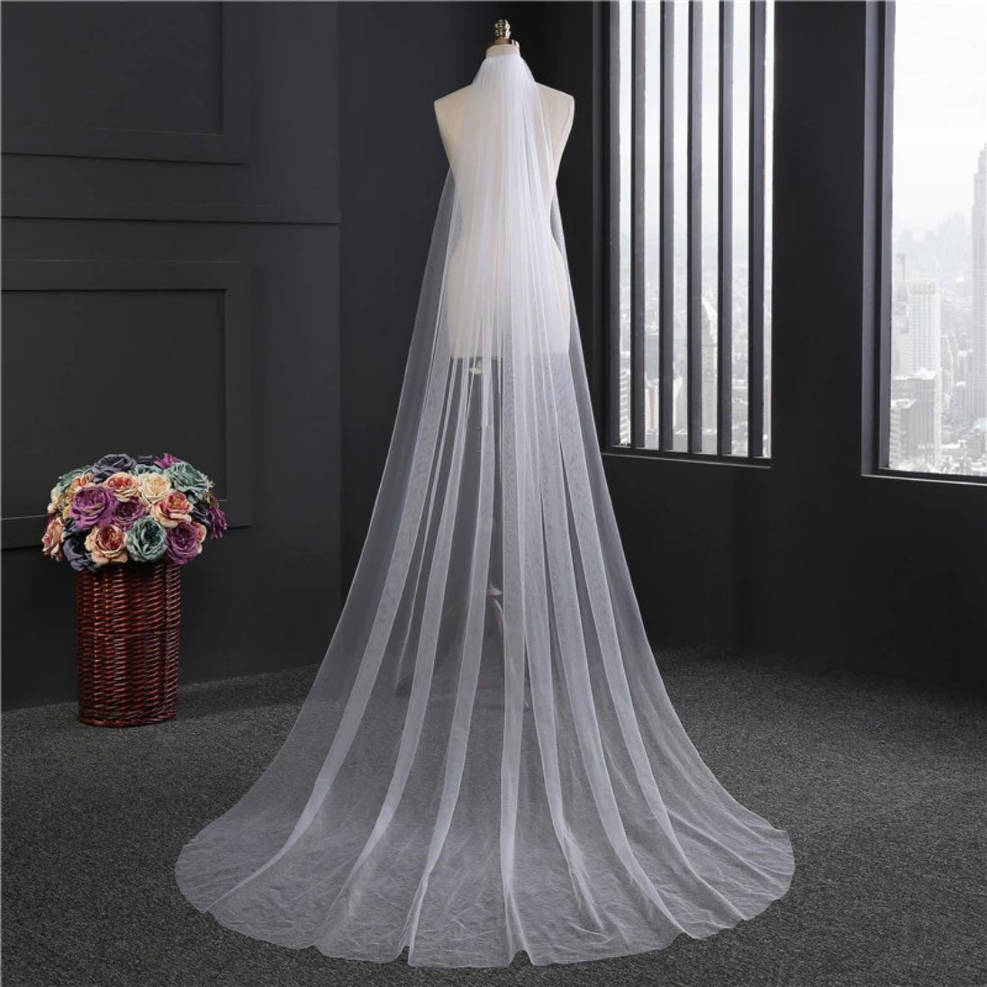Elegant One - Layer Veil with Comb - KissProm