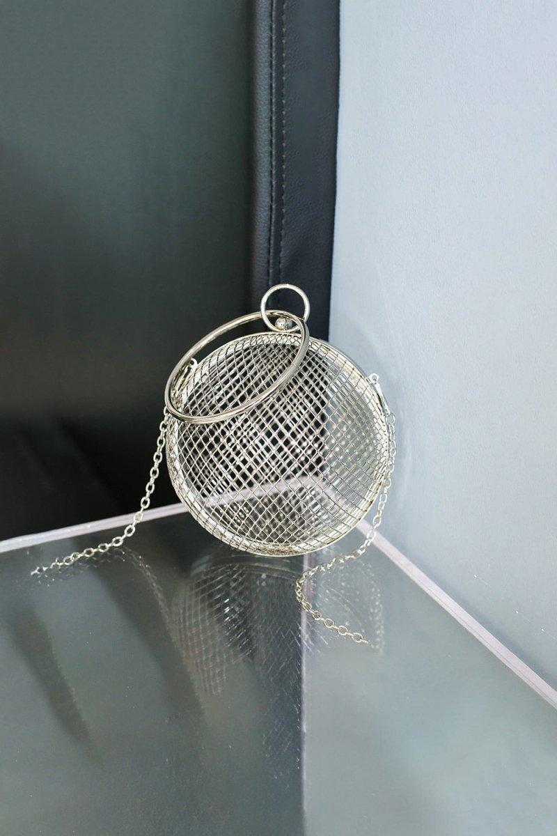 Rose Gold Metal Tennis Chain Handbag - KissProm