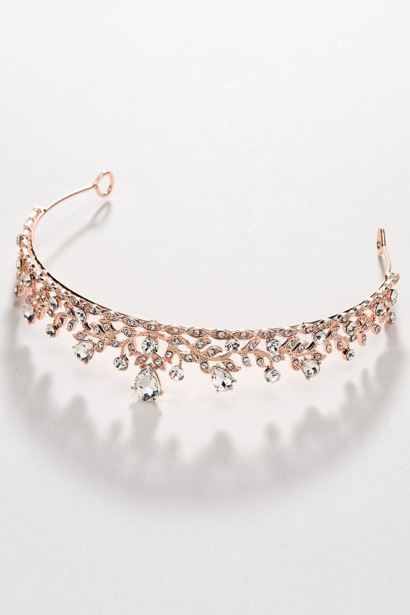 Rose Gold Rhinestone Tiara - KissProm