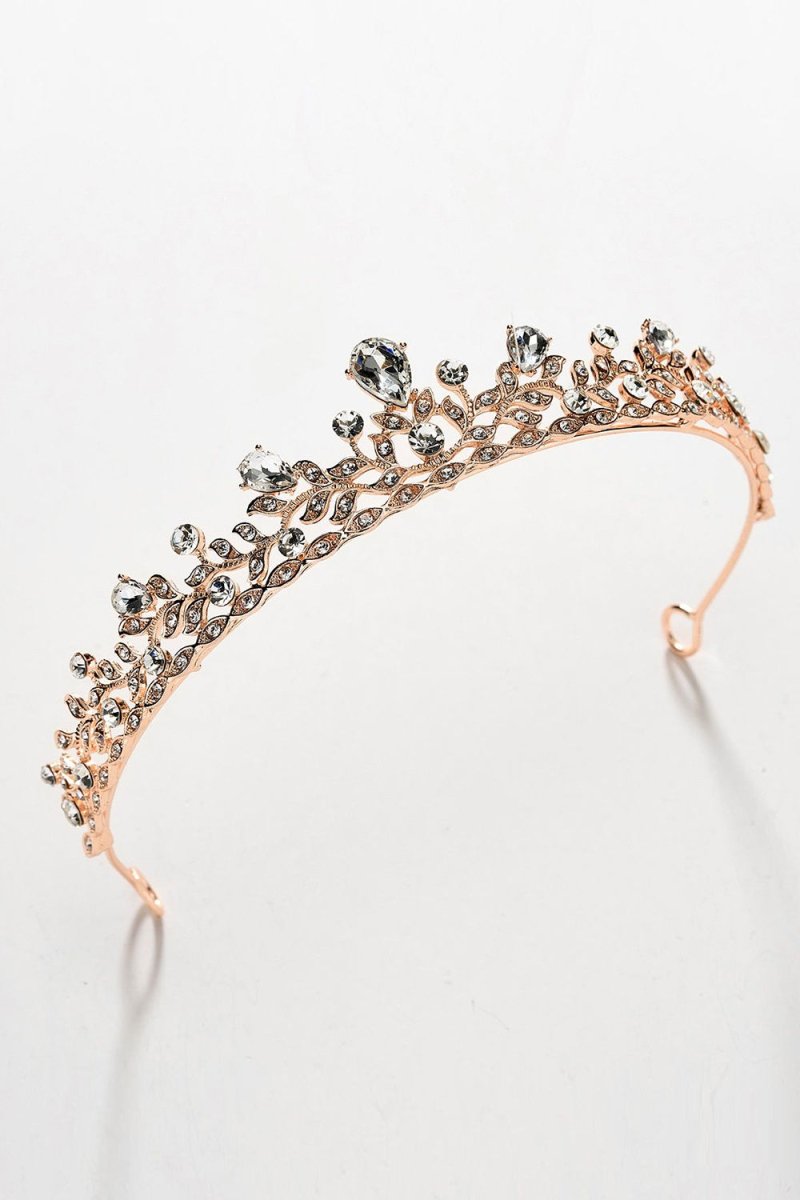 Rose Gold Rhinestone Tiara - KissProm
