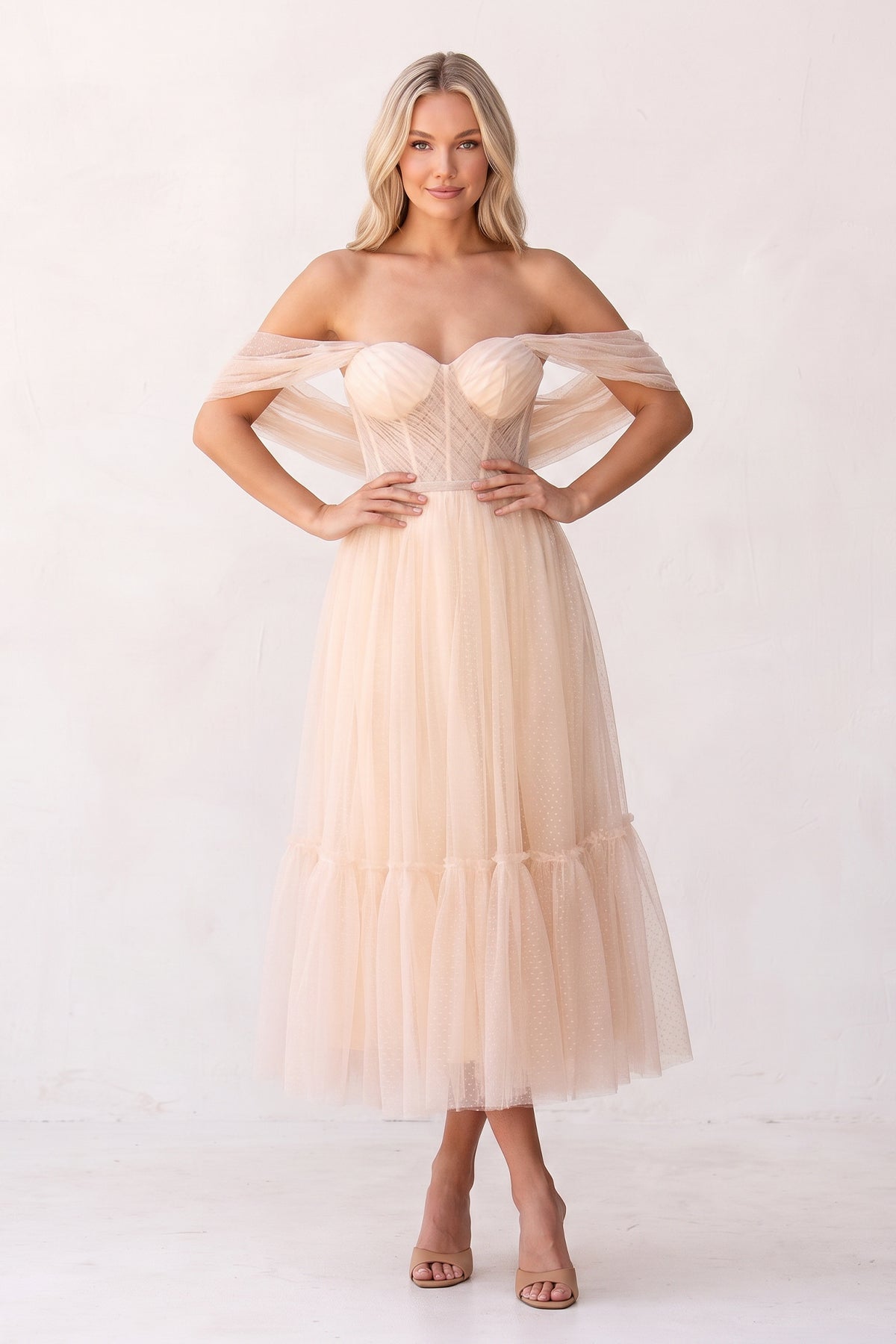 KissProm A-Line Tulle Sweetheart Tea-Length Homecoming Dress, Rose Pink / 2