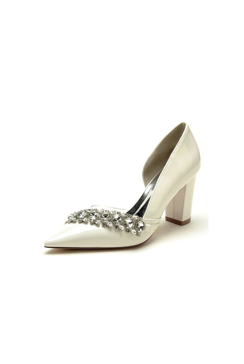 Black High Heels with Crystal Embellishments - KissProm