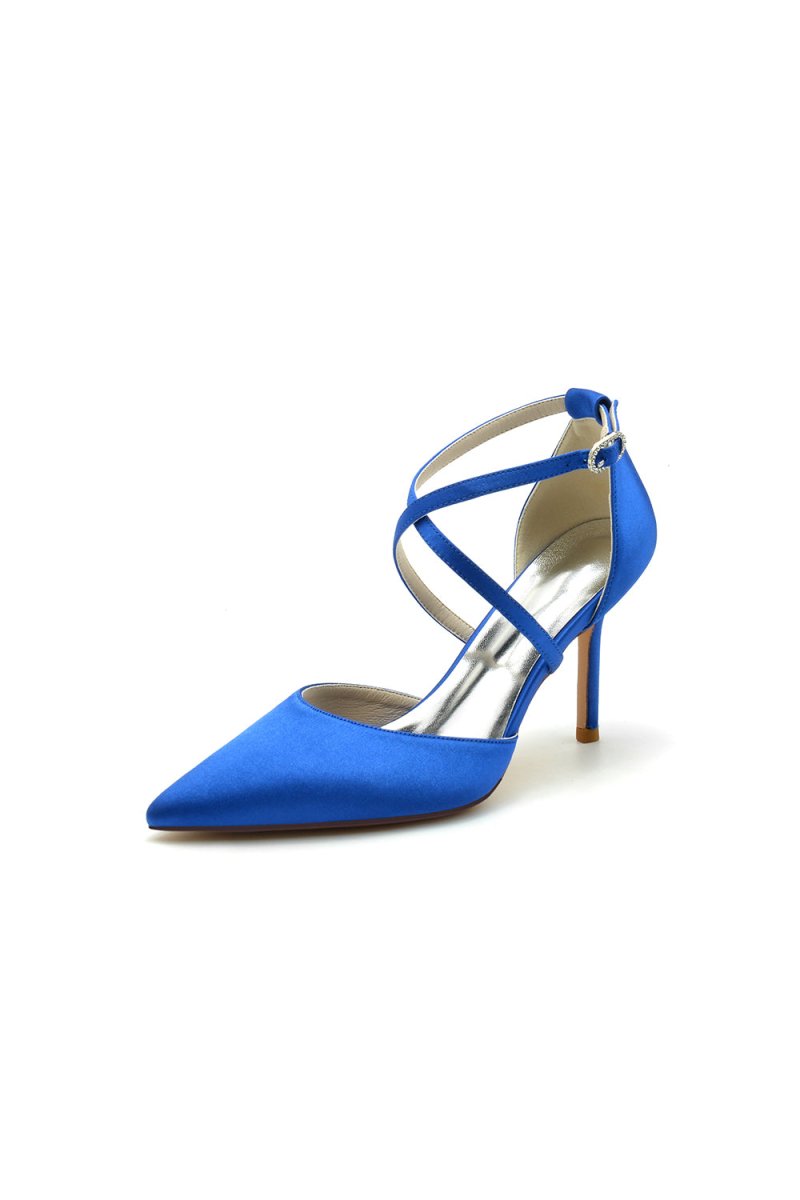 White High Heels with Metallic Accents - KissProm