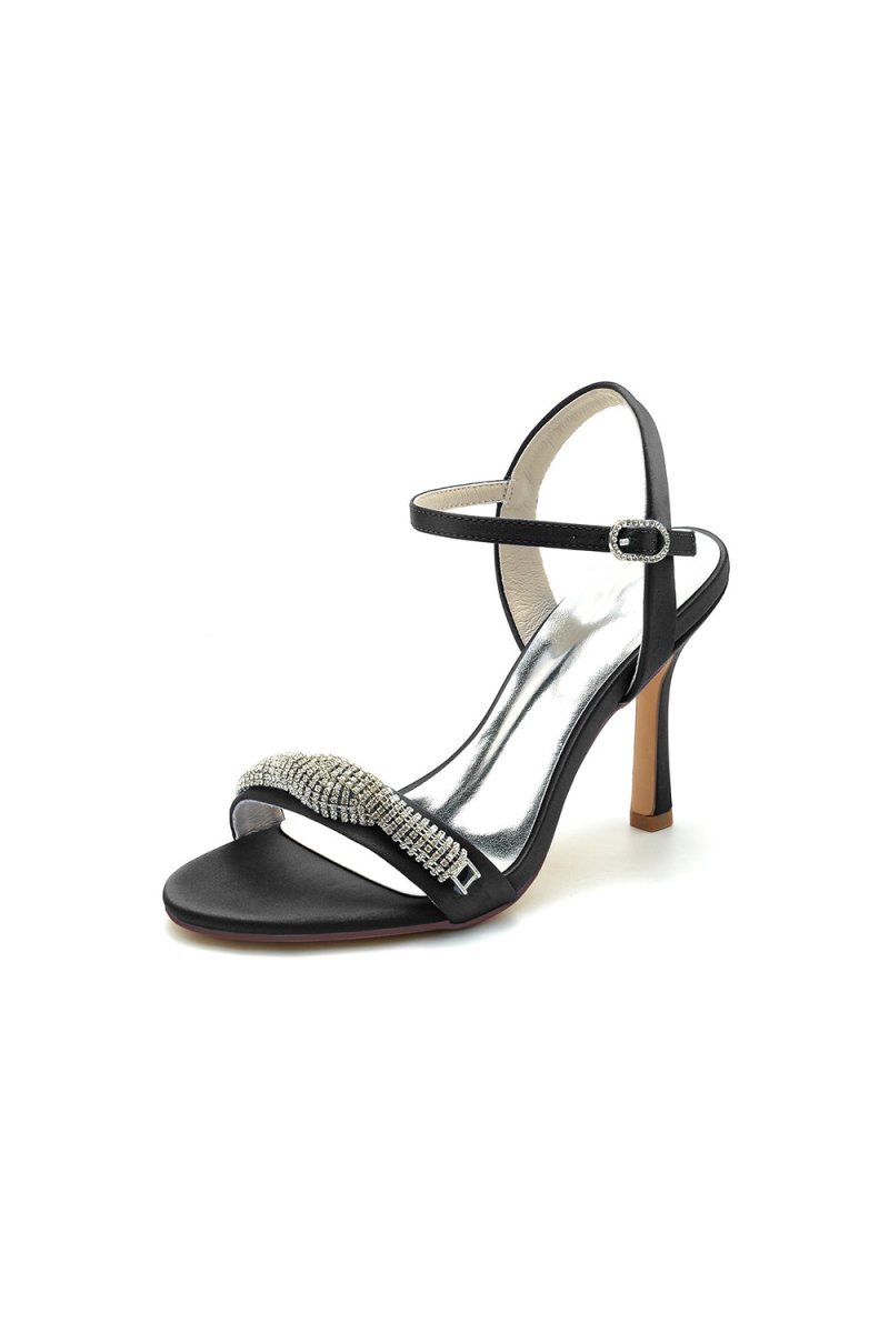 Ivory High Heels with Sparkling Crystal Embellishments - KissProm