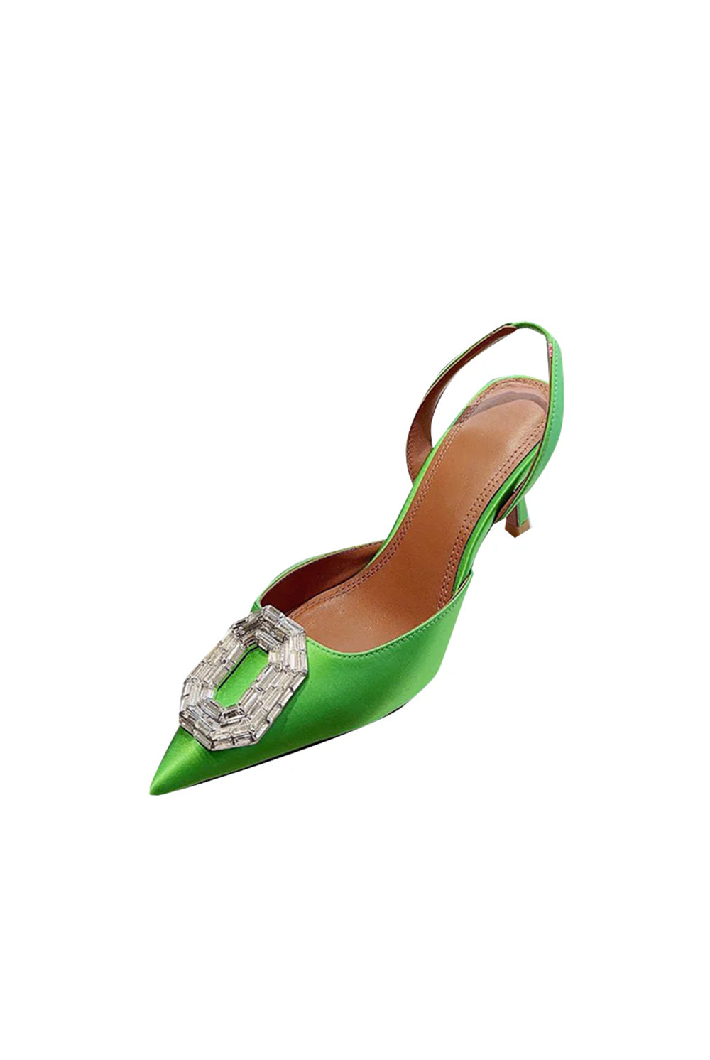 Royal Blue Satin Buckled Mid Heel Stiletto Sandals - KissProm