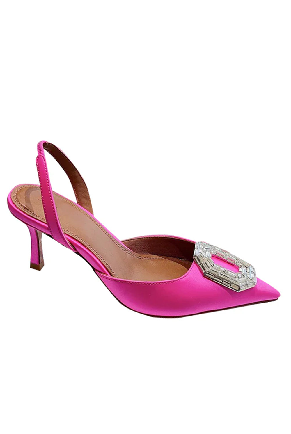 Royal Blue Satin Buckled Mid Heel Stiletto Sandals - KissProm