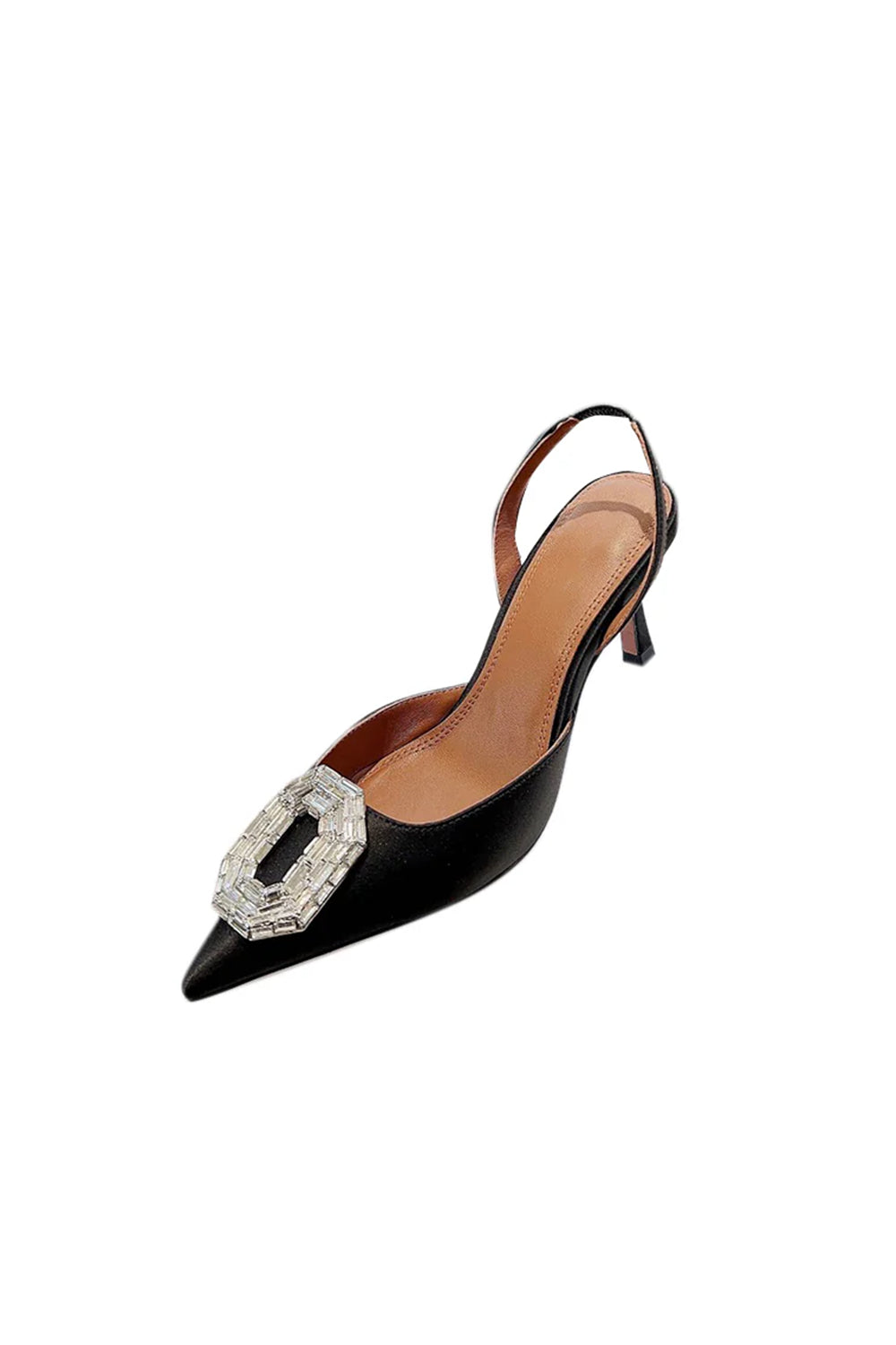 Royal Blue Satin Buckled Mid Heel Stiletto Sandals - KissProm