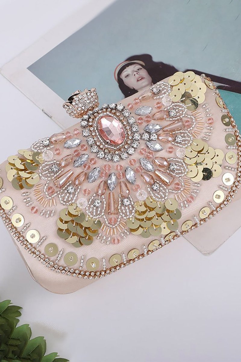 Sequins Rhinestones Square Party Handbag - KissProm