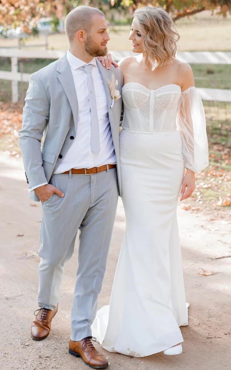 Sexy Mermaid Sweetheart Satin Wedding Dress With Open Back And Beading