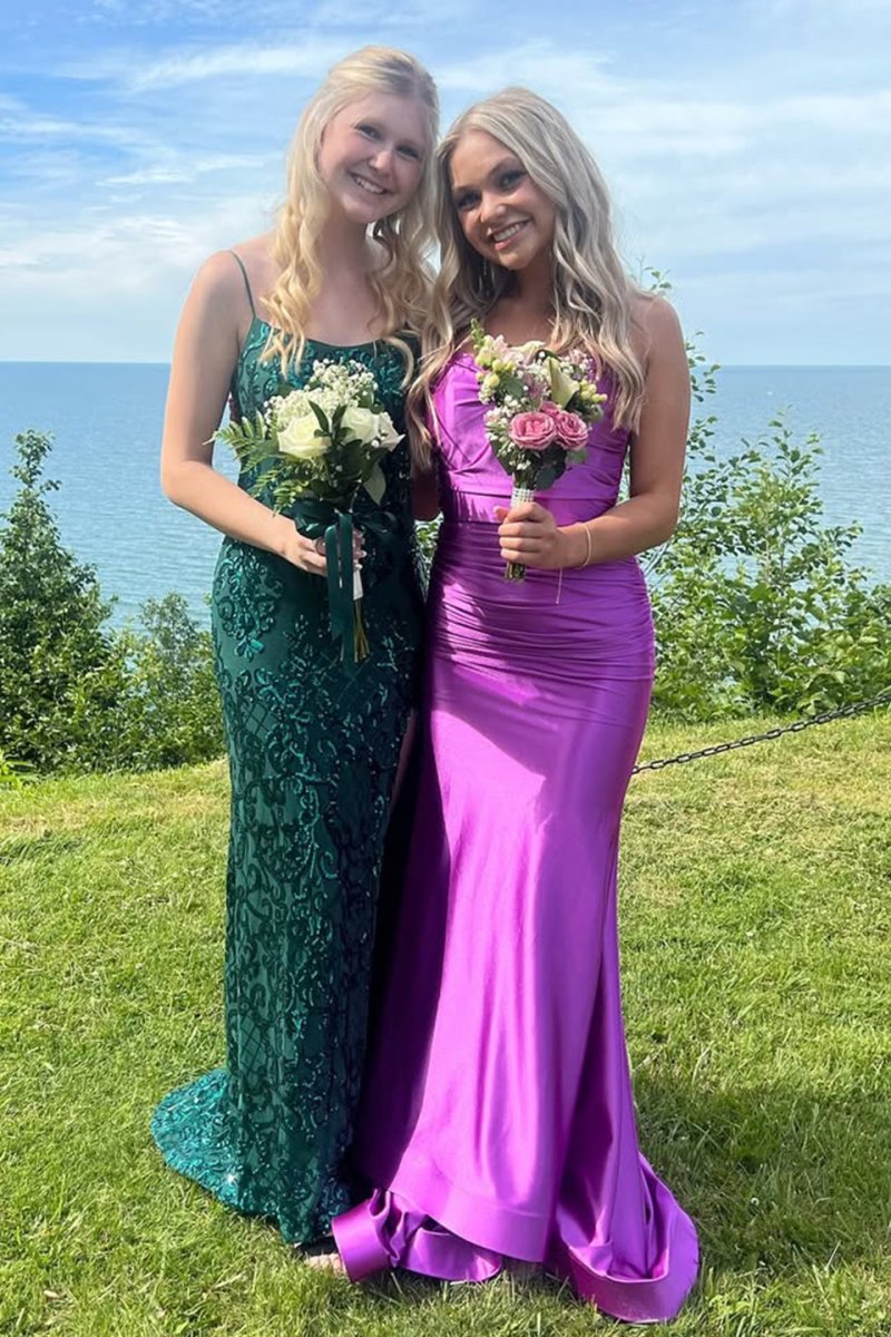 Sarai Purple Mermaid V-Neck Jersey Formal Dress with Lace-Up Back Sarai Purple Mermaid V-Neck Jersey Formal Dress with Lace-Up Back