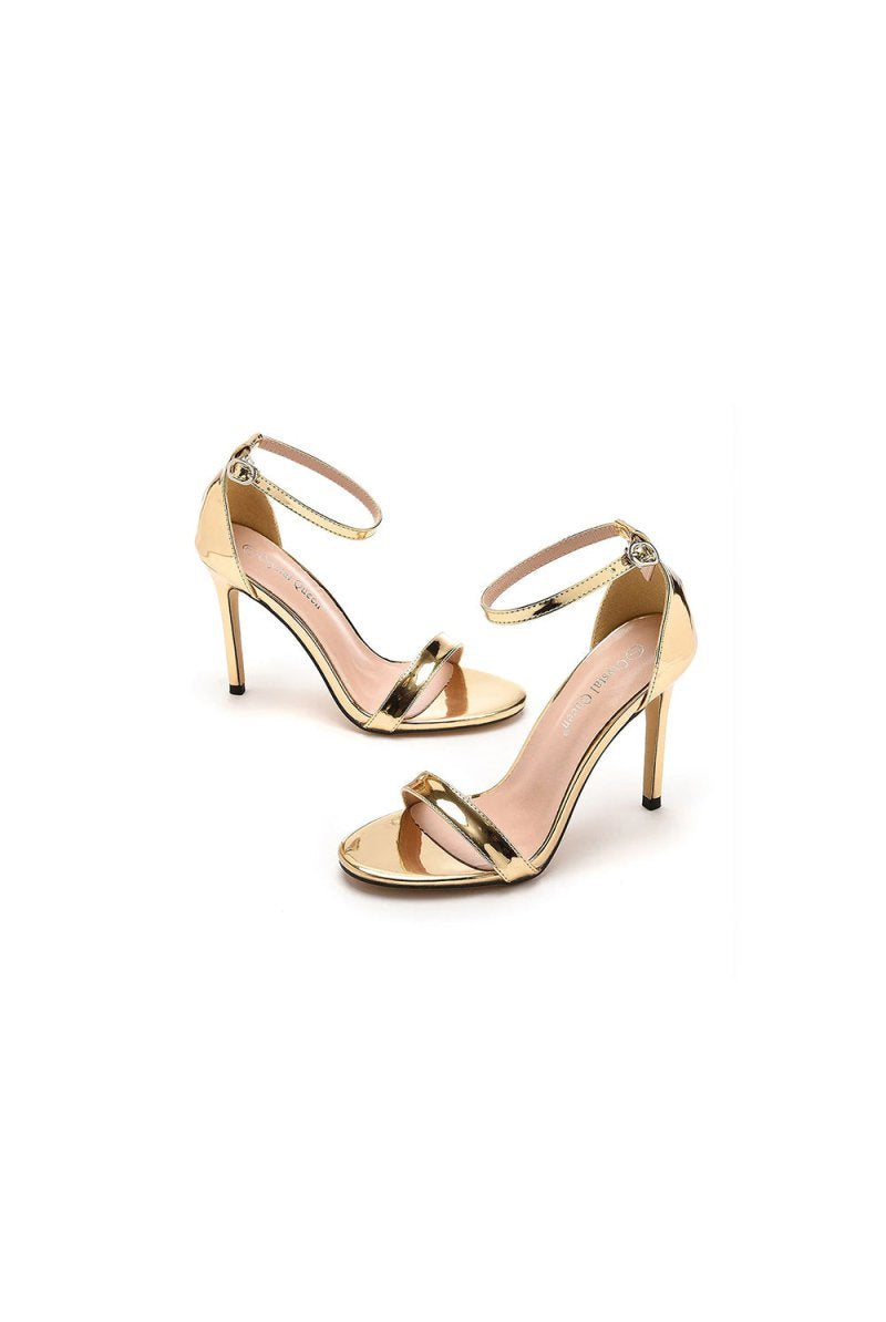 Sexy Simple Thin Strap Open Toe Ankle - strap Ultra High Heels - KissProm