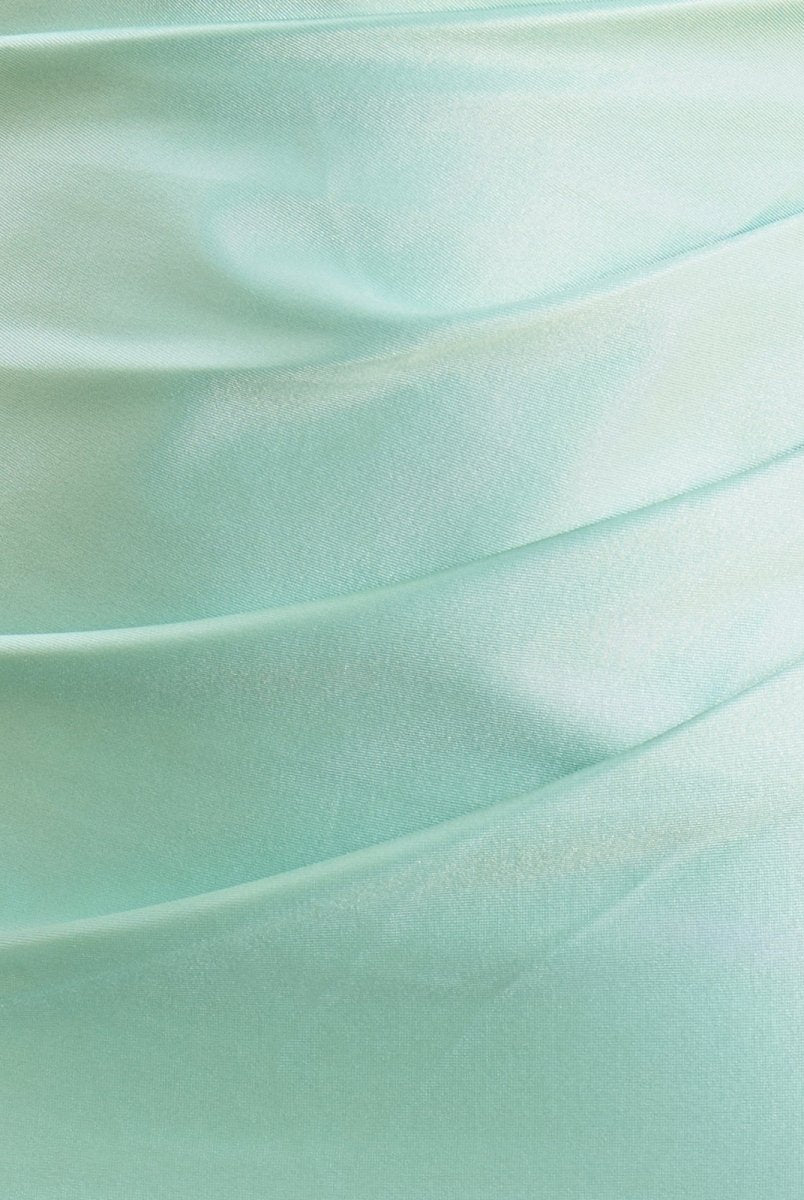 Shairi | Spaghetti Straps Bodycon Corset Satin Mini Dress with Slit - KissProm