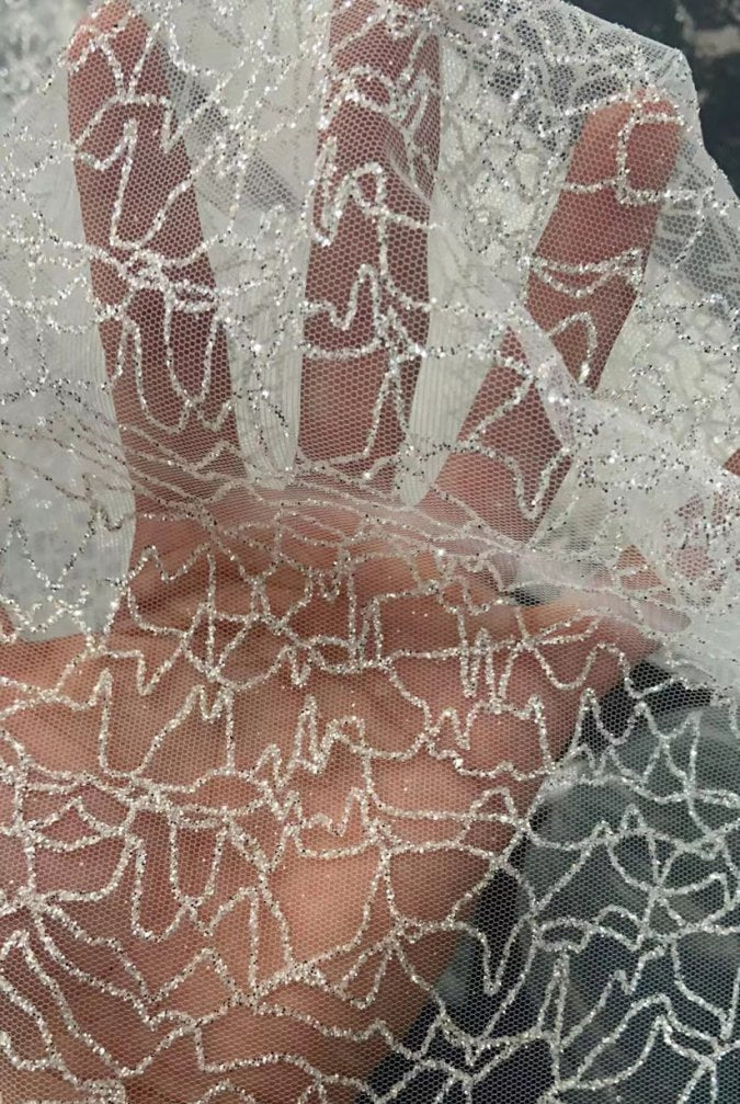 Jessa | Spaghetti Straps Lace Appliques Sparkly A-Line Wedding Dress