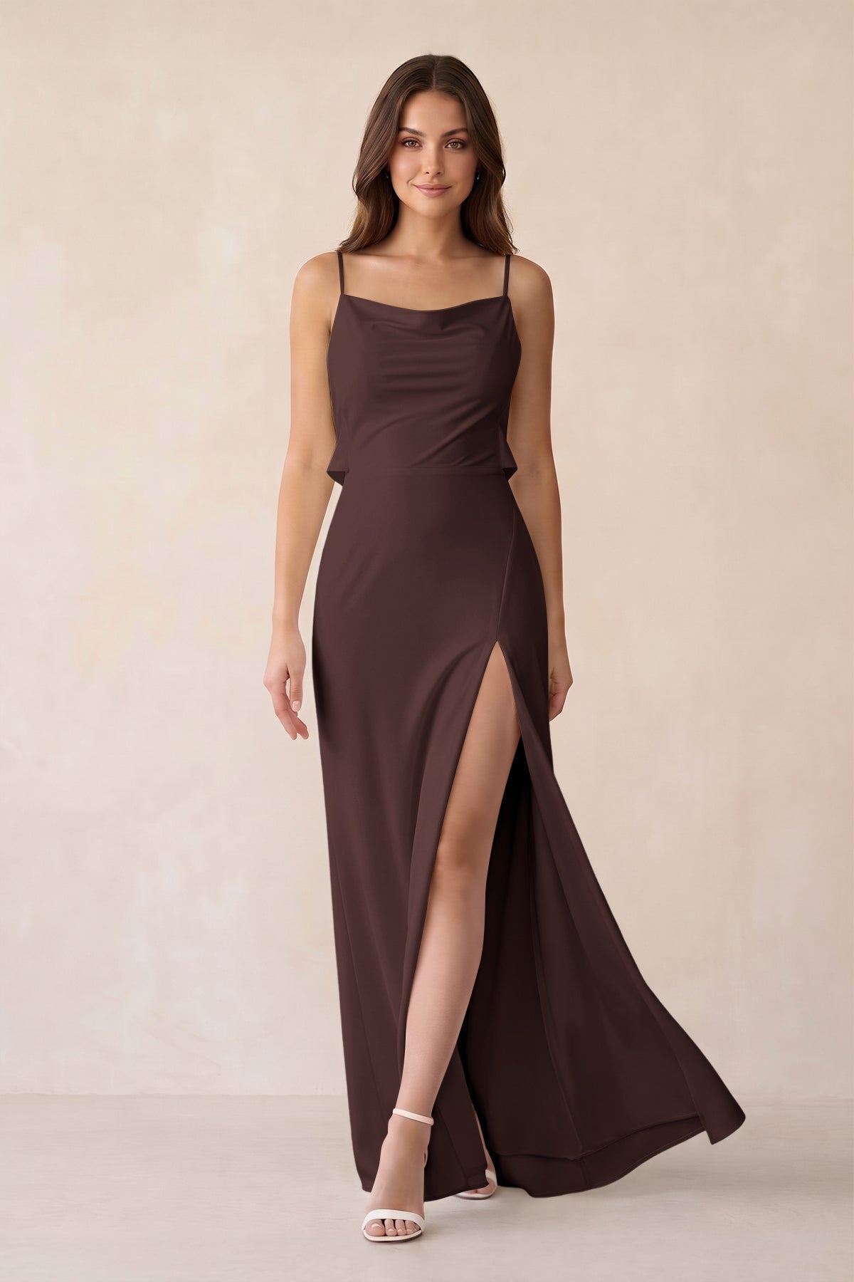 high slit bridesmaid dress Final Sale] Emerald Green Chiffon Slit High Low Sweetheart Straps Ple – NZ  Bridal main image 0