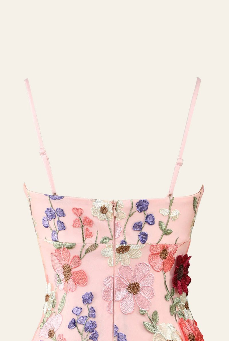 Nyssa |Sheath Spaghetti Straps 3D Flower Homecoming Dress