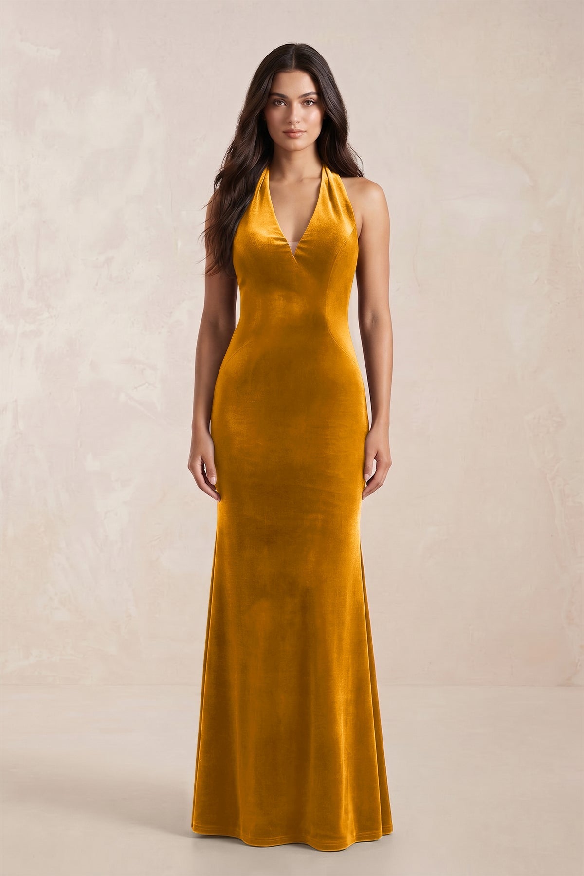brown and yellow bridesmaid dresses Charming Jewel Ruched Sleeveless Long Chiffon Bridesmaid Dresses main image 0
