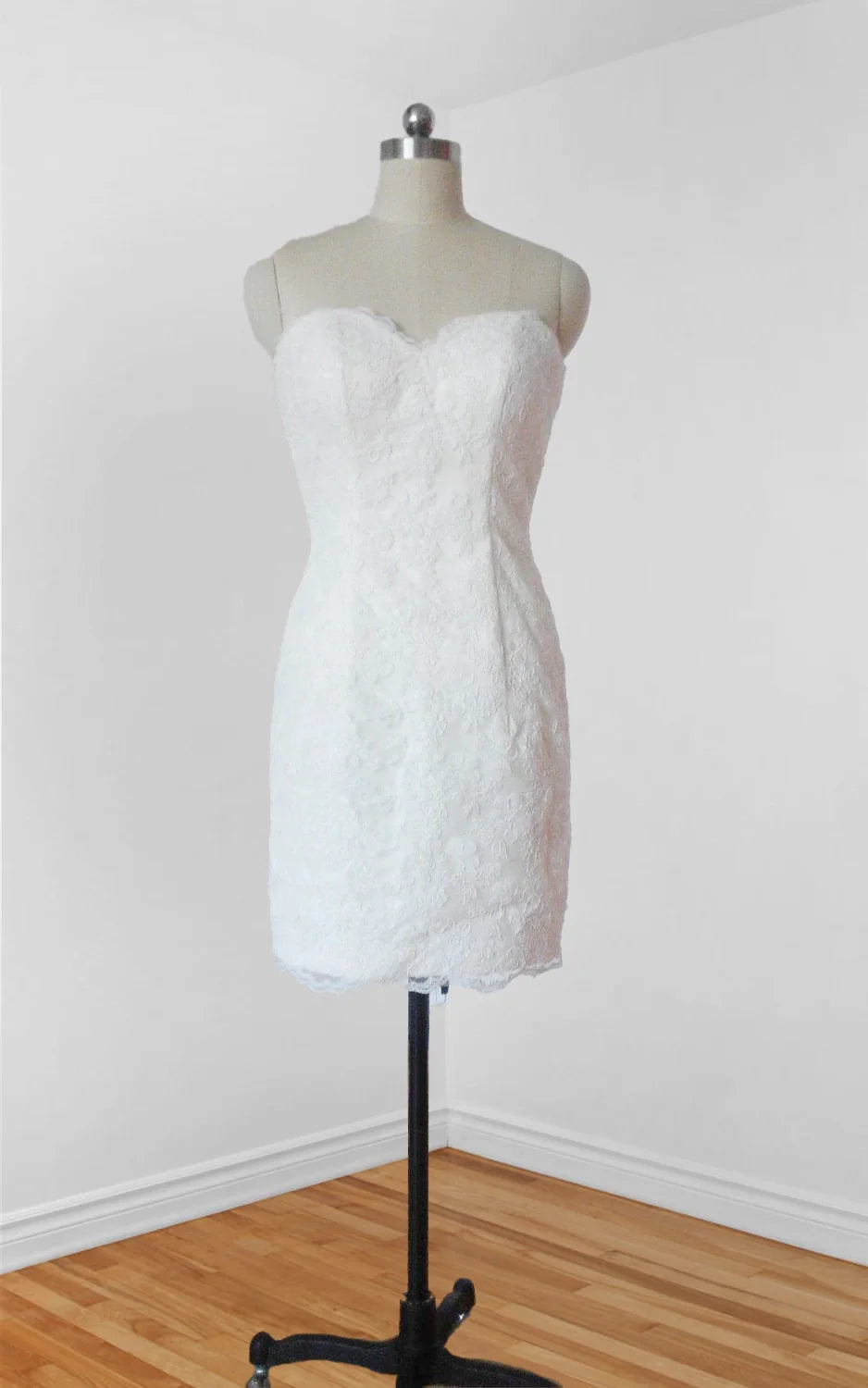 Sweetheart Short Lace Dress Dark Red