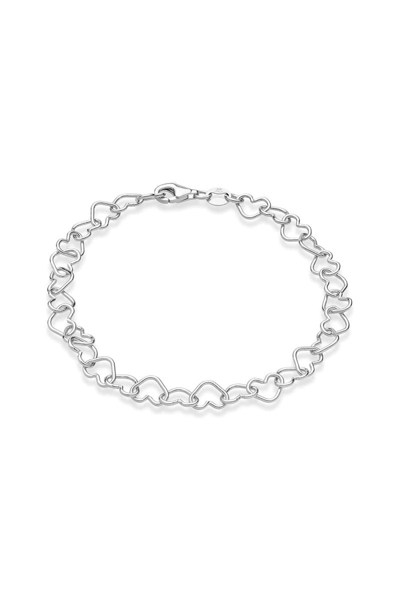 Silver 5mm Heart Link Adjustable Bracelets