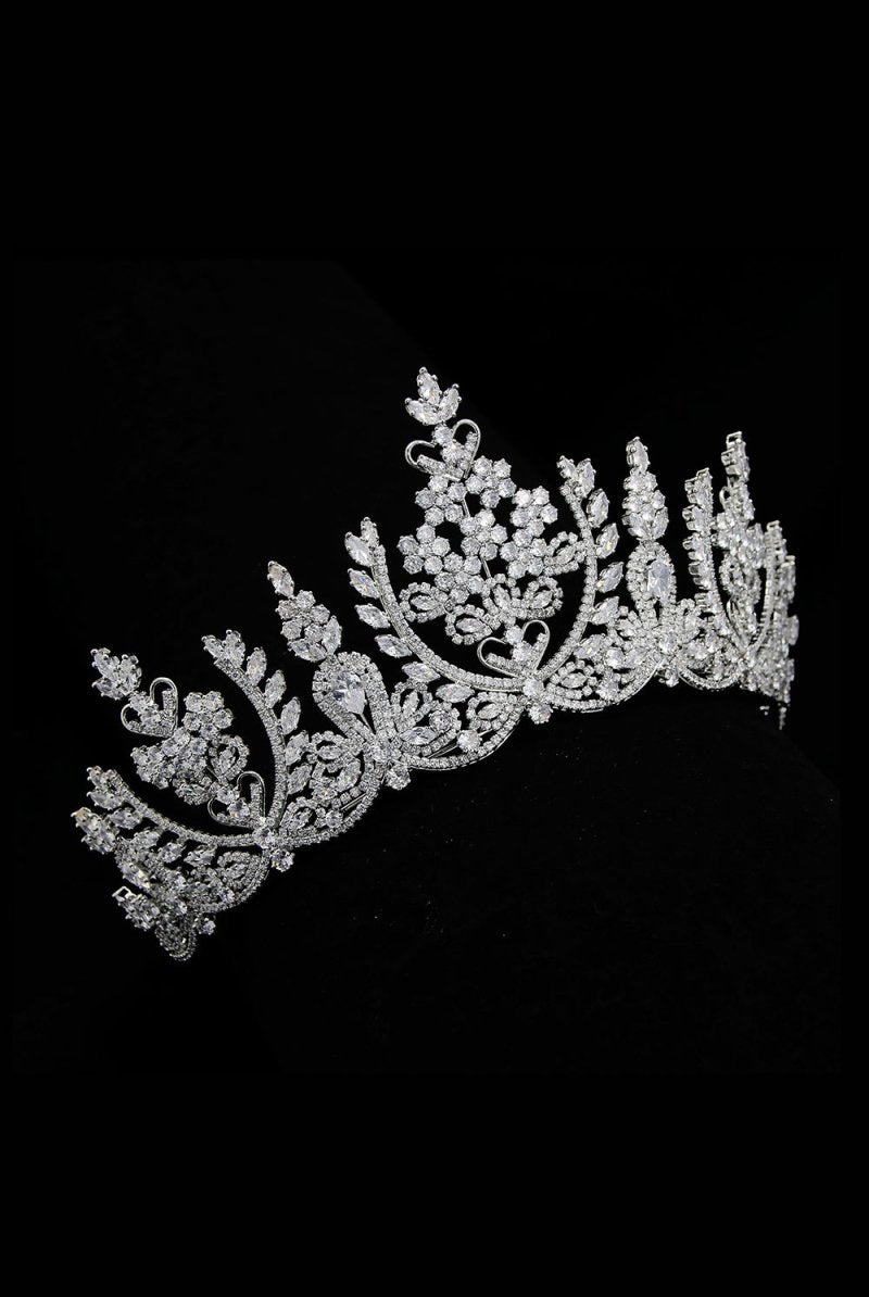Silver Crystal Princess Crown - KissProm