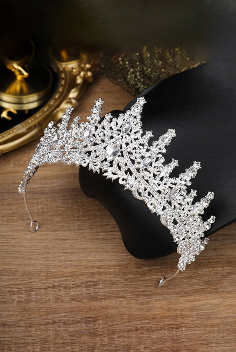 Silver Crystal Rhinestone Crown - KissProm