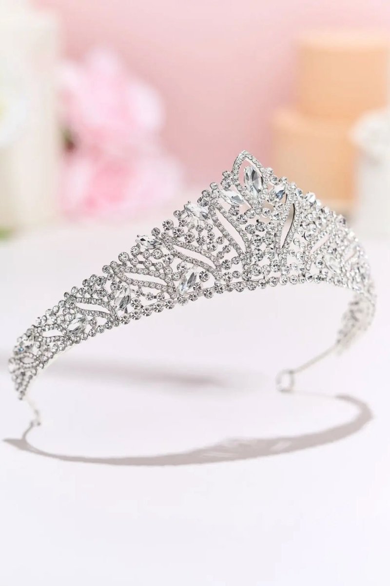 Silver Crystal Rhinestone Tiara Wedding - KissProm